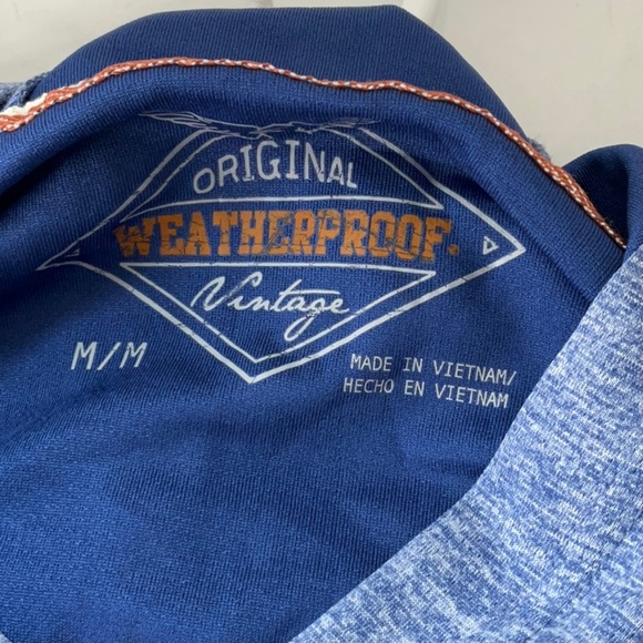 Original Weatherproof Vintage Sun Proof Blue Zip Up Hoodie Size M - Picture 12 of 13